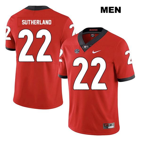 Georgia Bulldogs Men's Jes Sutherland #22 NCAA Legend Authentic Red Nike Stitched College Football Jersey DMR0656JQ